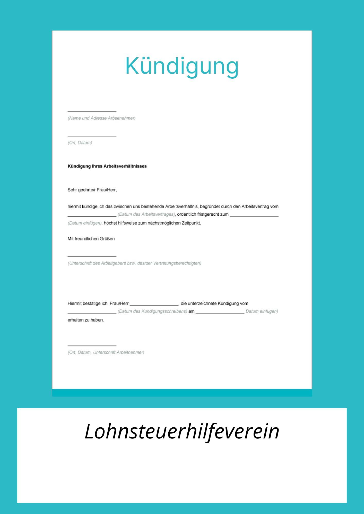 Kündigungsschreiben Lohnsteuerhilfeverein